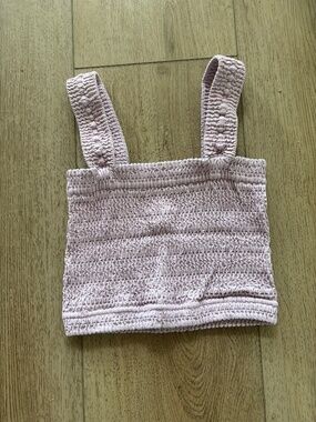 Lavender Smocked Cropped Tank Top - Size XS
